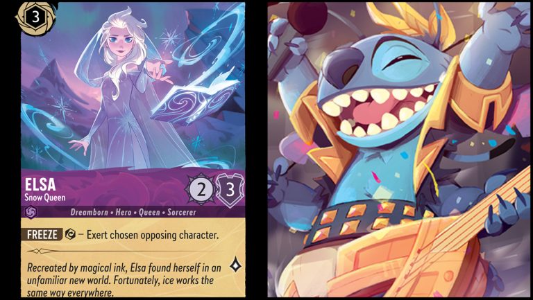 disney lorcana trading card game elsa and stitch cards
